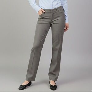 NEW Gap Dark Brown Herringbone Low Rise Curvy Fit Straight Leg Trousers Size 8